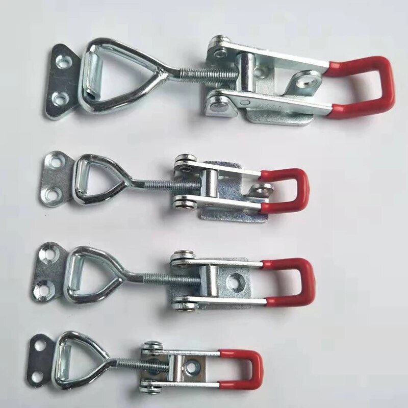 198Lbs 90kg Anti-Slip Push Pull Toggle Clamp Tools / Quick Release Clamp Adjustable Toolbox Case Metal Toggle Latch Catch Clasp