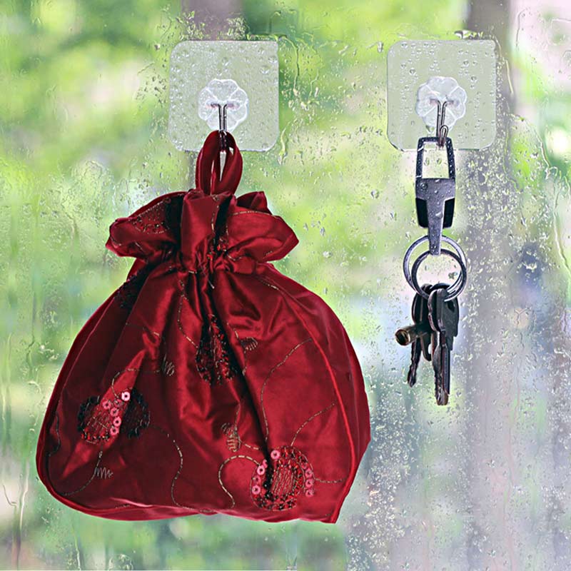 Strong Adhesive Wall Hook Transparent Removable Hanger Hooks for Bathroom Kitchen ENA88