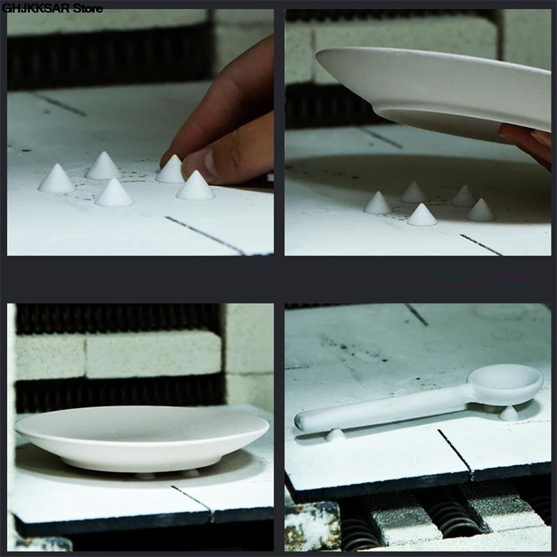 10 Stks/set Beweegbare Nagels Keramische Vuurvaste Ondersteuning Nagels Hittebestendig Materiaal Aardewerk Gereedschappen Oven Tool