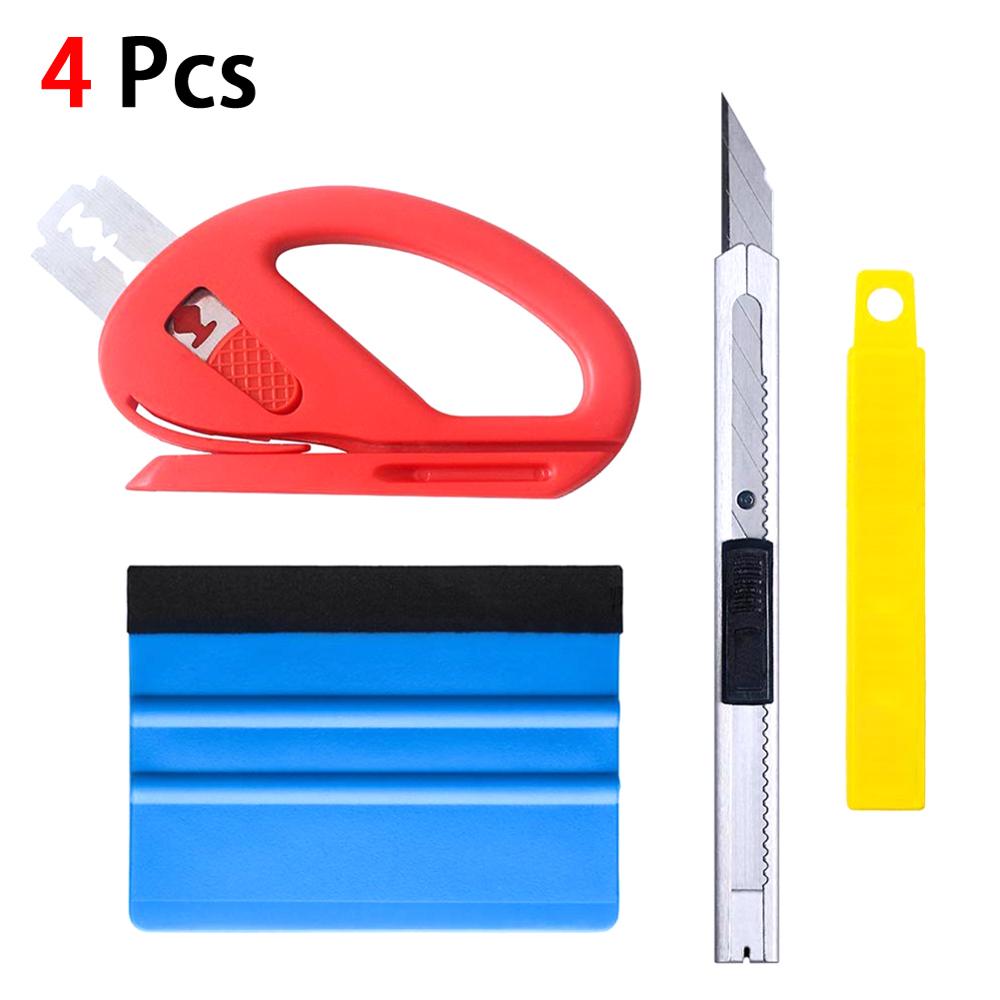3/4Pcs Car Window Tint Tool Squeegee Scraper Tools Vinyl Wrap Film Sticker Wrapping Tool