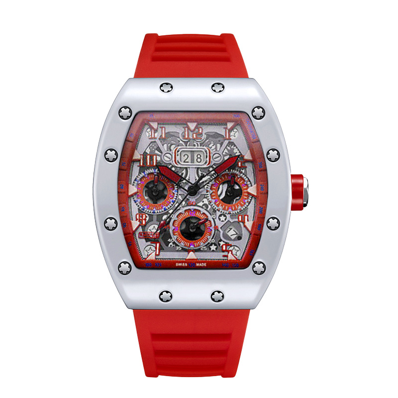 Reloj de pulsera de cuarzo de lujo para hombre, hueco, tendencia, ninguna máquina, reloj automático de cuarzo hueco luminoso resistente al agua para hombre: YELLOW