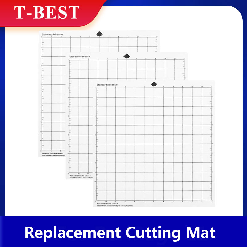 3/9/12pcs Replacement Cutting Mat Transparent Adhesive Mat with Measuring Grid for Silhouette Cameo Plotter Machine