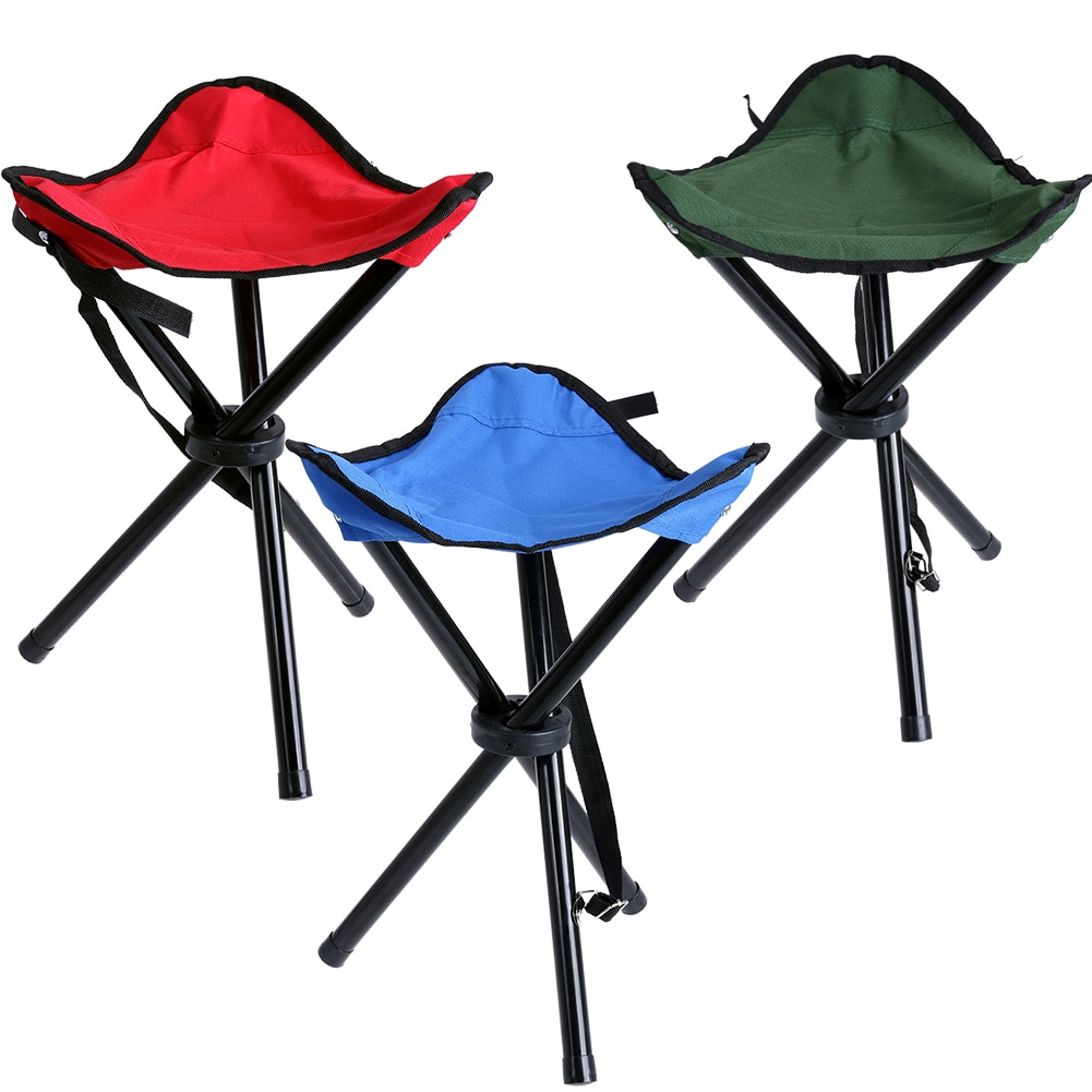 Silla plegable con trípode para pesca, taburete plegable para acampar al aire libre, portátil, Mate, ultraligero, 3 colores, 1 unidad