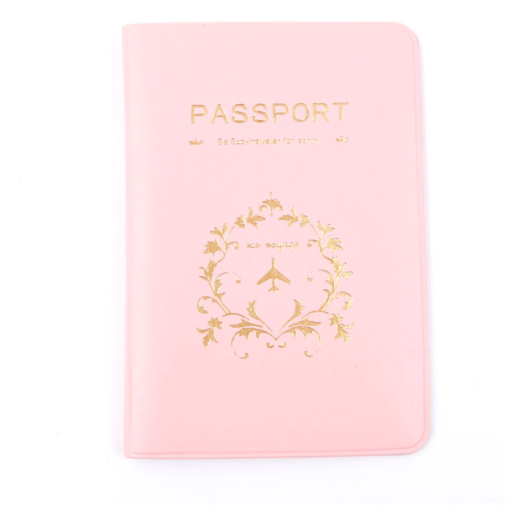 Pink Brown Passport Cover Women Men PVC ID Case Business Credit Card Pouch Protector Holder Pocket Travel Accessories