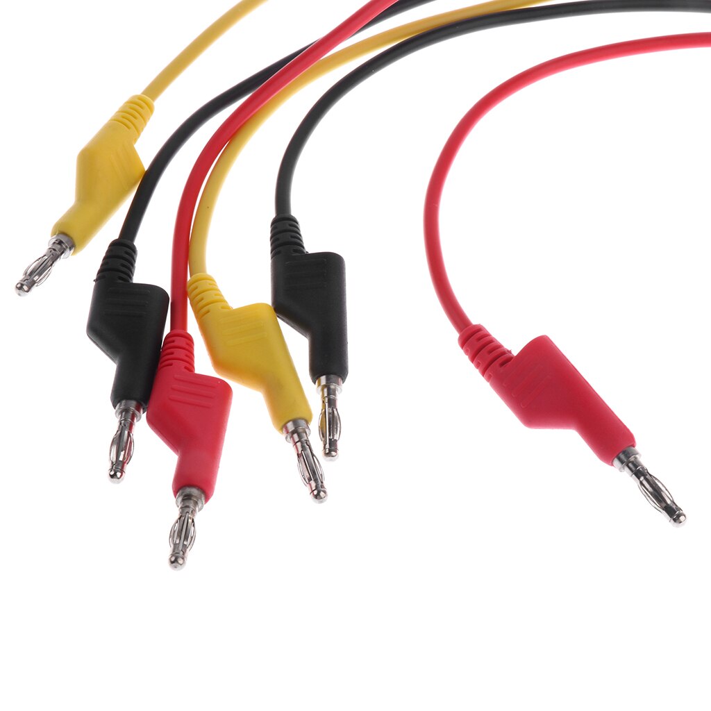 3 Pieces 4mm Stackable Banana to Banana Male Plug Test Probes Leads Electrical Testing Cable 15A