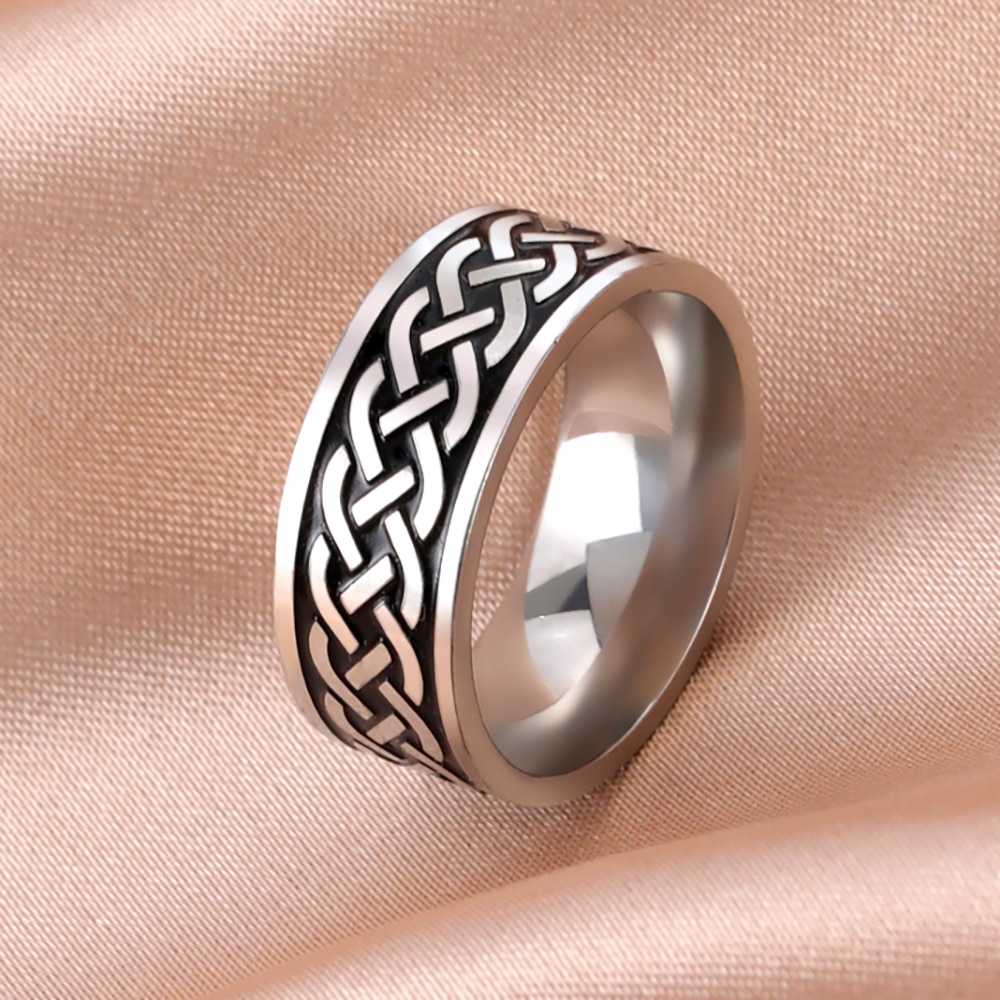 Skyrim Vintage Ierse Celtics Knoop Ring voor Mannen Vrouwen Rvs Paar Cool Vinger Ringen Partij Sieraden 2025