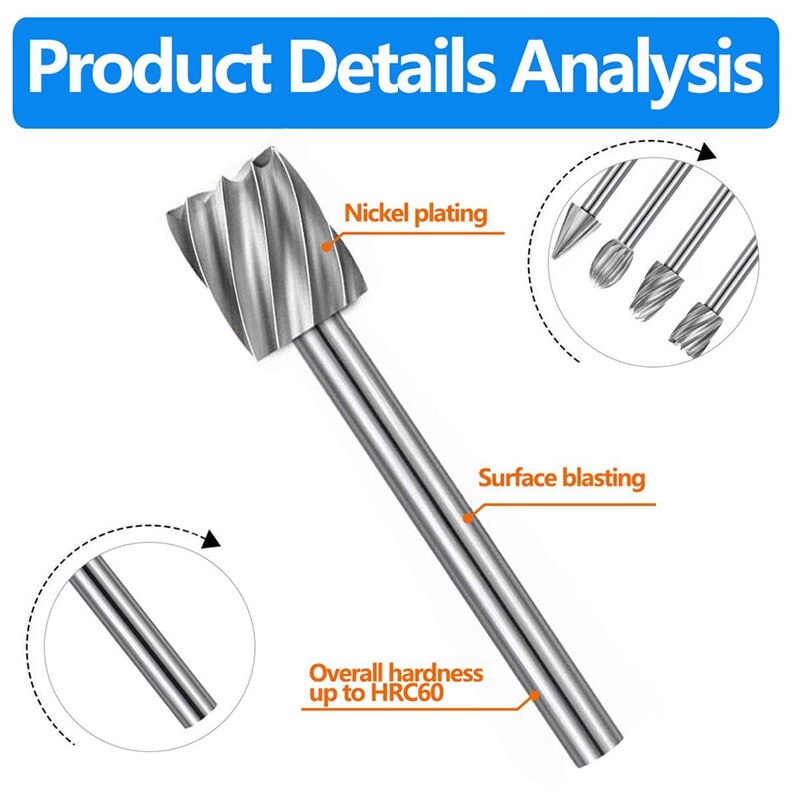 20Pc Hss Router Carbide Graveren Bits Voor Dremel Router Bit Set 1/8 Inch(3Mm) schacht Voor Dremel Proxxon Rotary Gereedschap