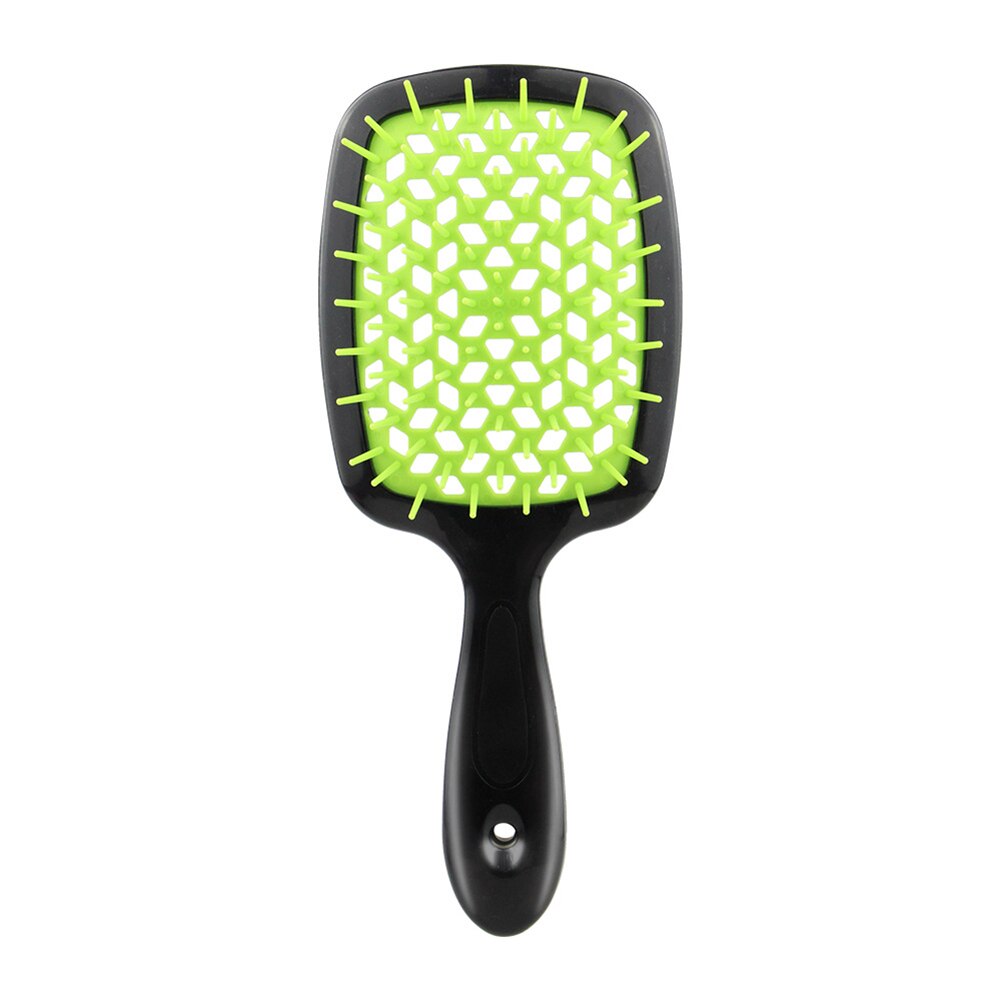 Portable évidé Airbag peigne de Massage droit bouclés démêlant brosse à cheveux Pro Salon de coiffure outil de coiffure: green