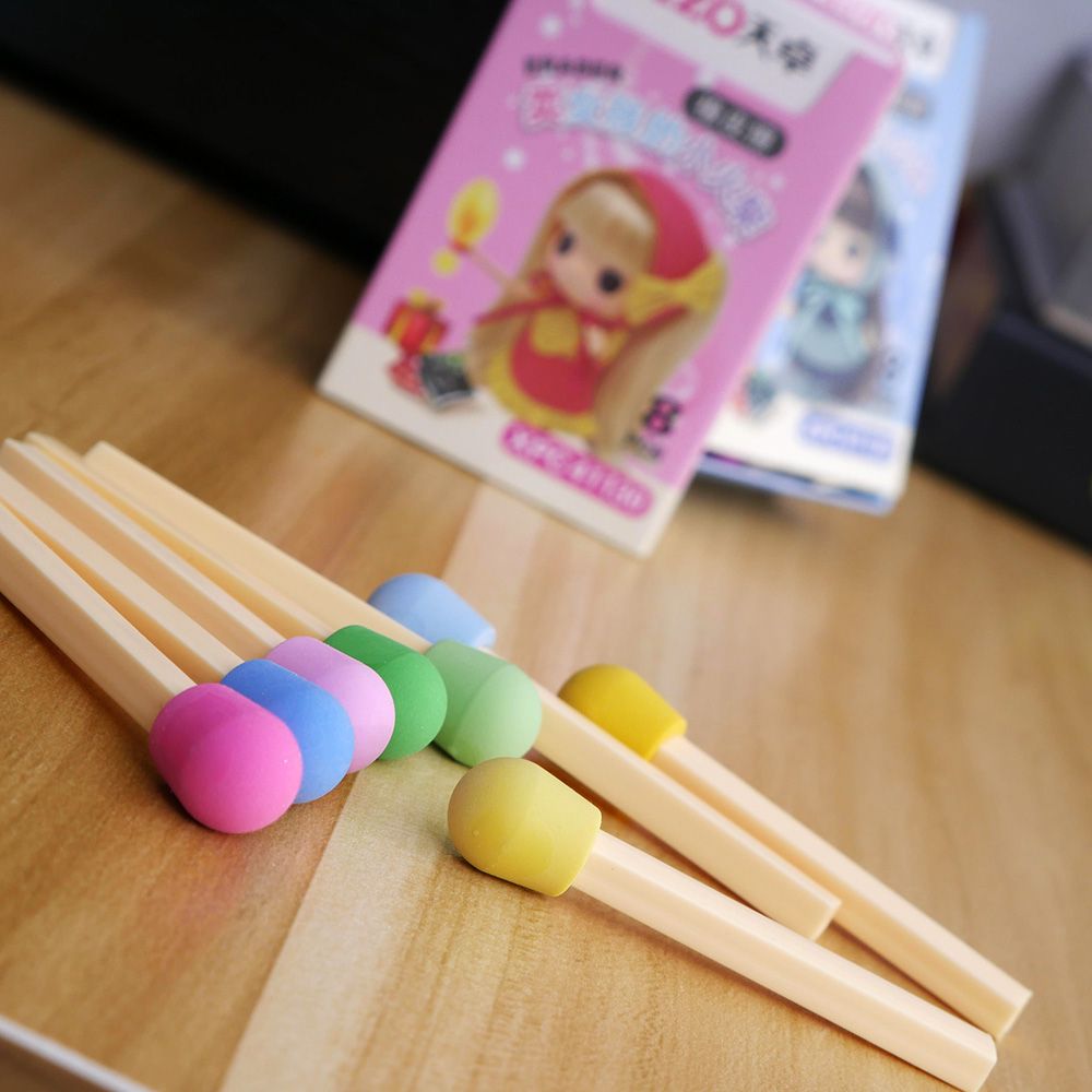 1 box of Novelty Matches Shaped Eraser Colorful for Kids Students School