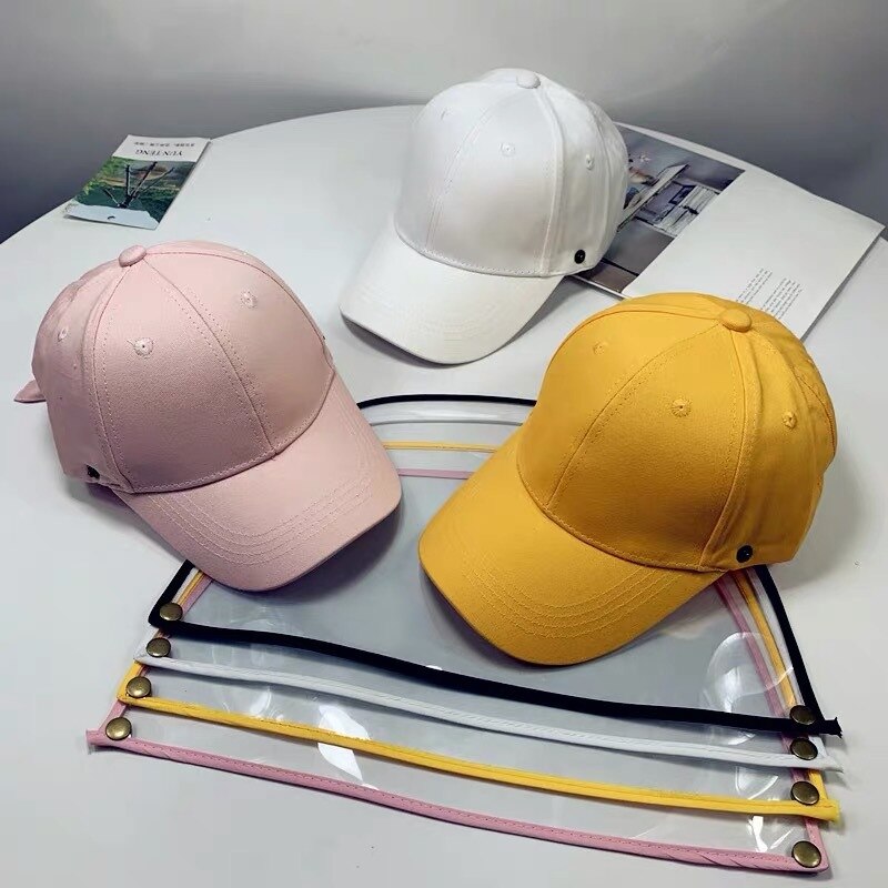 4 farve børn anti-spyt beskyttende hat sommer ensfarvet baseball beskyttelseshætte anti-spyt beskyttende hat aftagelig