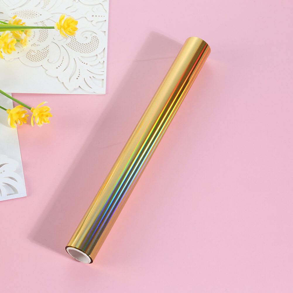 Papel de aluminio holográfico para transferencia de calor, rollo de papel de impresión en , manualidades DIY, 19,3 cm x 5m