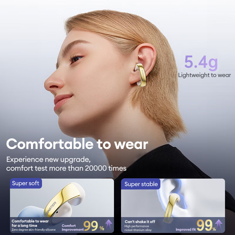 Monster MQT46 Wireless Bluetooth V5.4 Earphones 25H Long Battery Life Gaming Earbuds Waterproof Denoise Clear Calls Headset