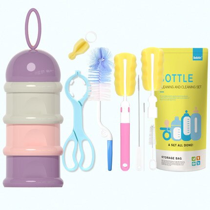 Sponge Baby Bottle Brush Baby Wash Bottle Pacifier Straw Brush Cleaning Set Rotate 360 Degrees