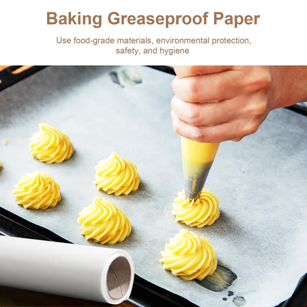 1 rouleau de papier ciré de alimentaire, papier gras d&#39;emballage pour pain, bonbons, gâteaux, hamburgers, frites, papier huileux, outils de cuisson