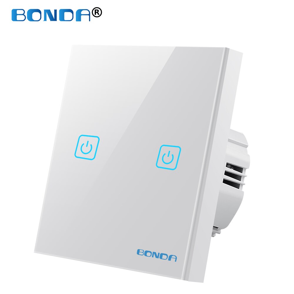Touch Switch EU Standard AC 110-220V Tempered Crystal Glass Panel Light Sensor Switches Wall Lamp LED Backlight 1/2/3 Gang 1 Way: 601 Gray 02