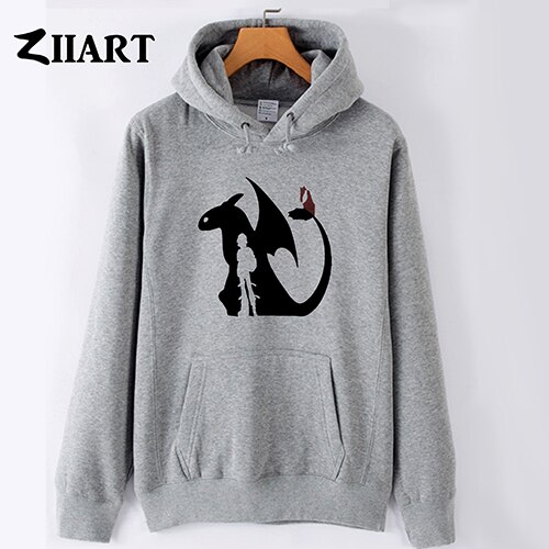 Boys male Man hoodie black hoodie Night Fury Toothless how to train your dragon hoodie polyester dragon clothes: GRAY / M