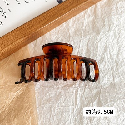 Hangzhi 2020 novo vintage grandes garras de cabelo pérola marrom acrílico lavagem rabo de cavalo titular grampos de cabelo para acessórios de cabelo feminino: K-9.5cm