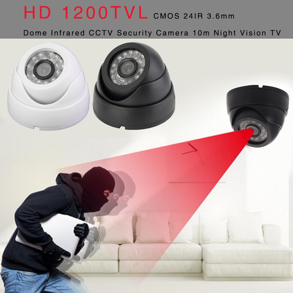 1200 tvl cctv tester hd indendørs overvågning dome kamera hd cmos 24ir 3.6mm infrarød cctv sikkerhedskamera 10m night vision tv