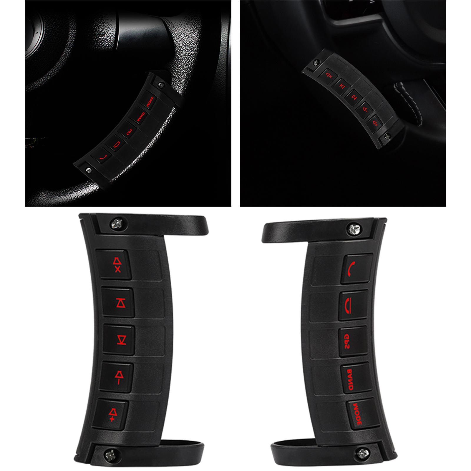 2Pcs Car Steering Wheel Buttons Wireless Left Right 10 Keys Universal Audio