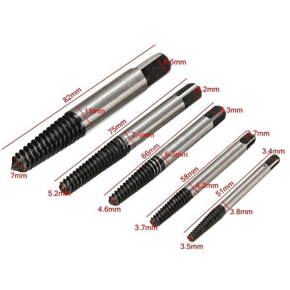 HKML Broken Damaged Screwdriver Extractor Bit Alloy Steel Double Side Screw Center Drill Bits Removal Tools Pull Out Drill Bit