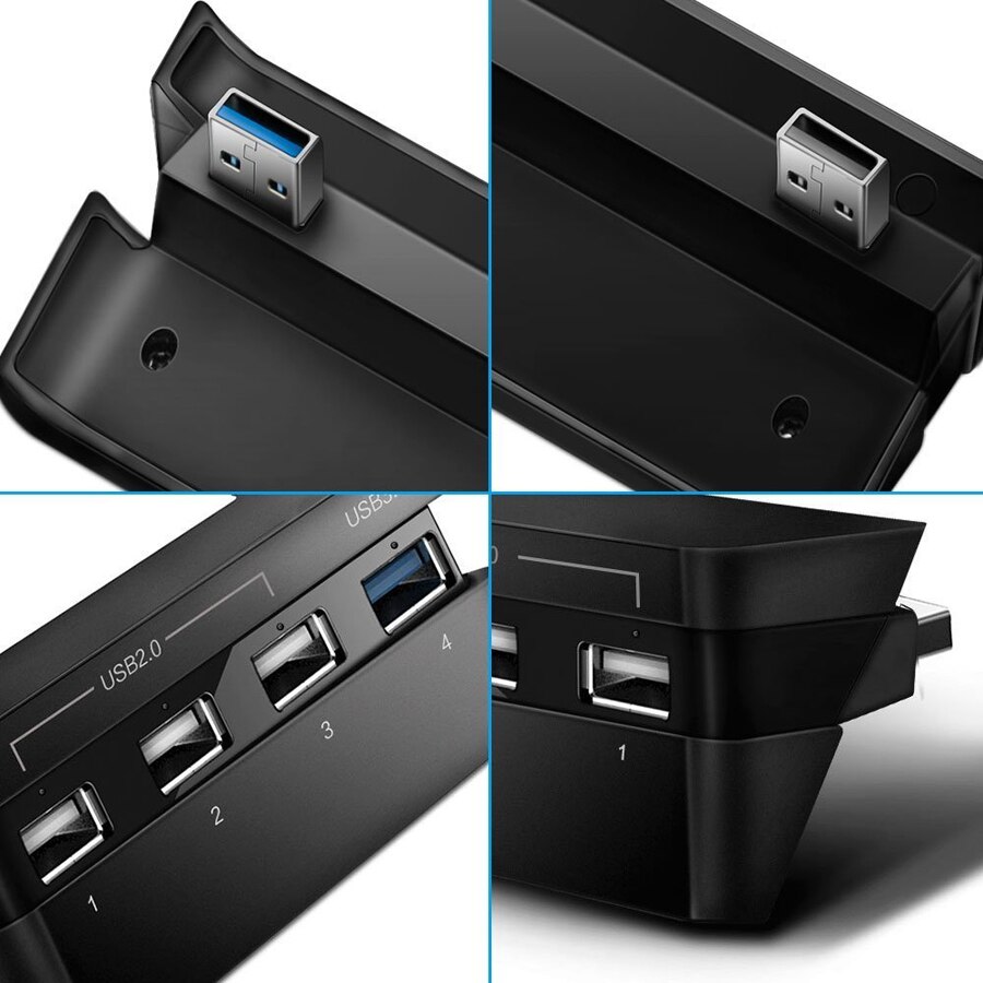PS4 Delgado 4 en 1 Adaptador divisor de Hub USB para Sony PlayStation 4 Slim Play Station PS 4 consola de juegos accesorios