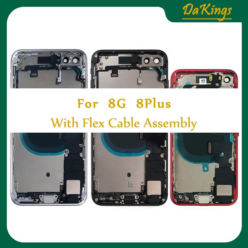 Housing for IPhone 8G 8Plus iphone X Back Glass Battery Door Cover Middle Frame Chassis with Flex Cable Assembly Replacement