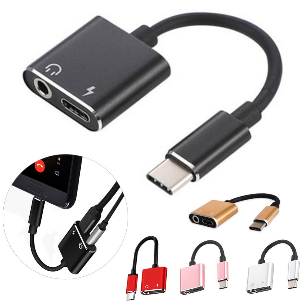 2-in-1 USB C auf 3 5 mm Kopfhöreranschluss-Adapter Typ C Lade-Audio-Aux-Adapter für S20 Ultra Note 20 10 Plus S21 Pro