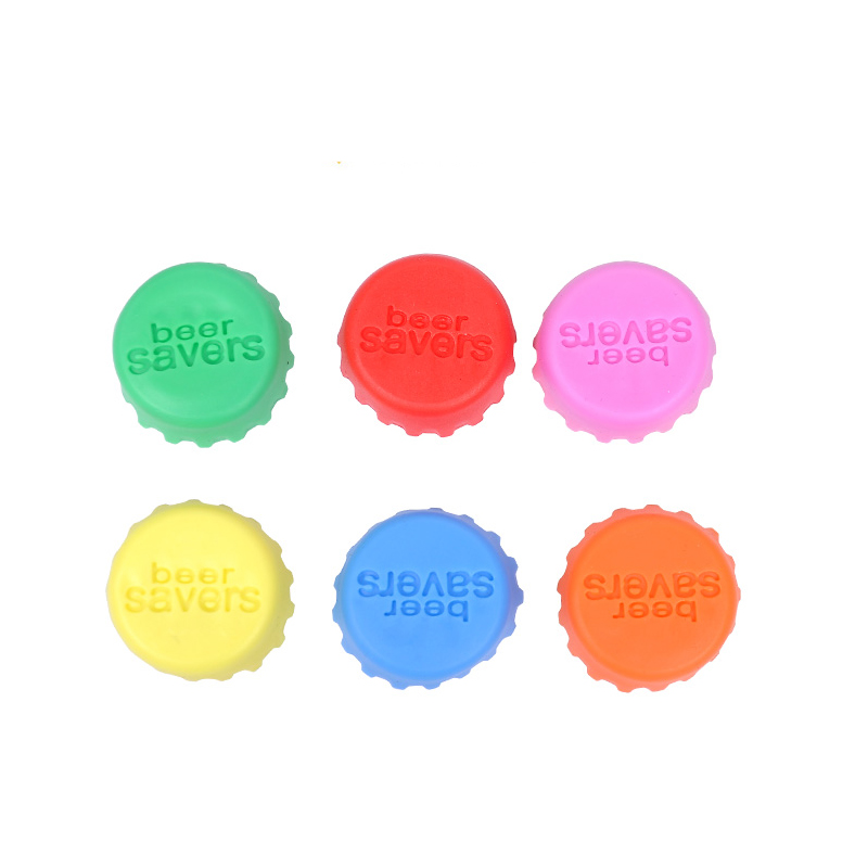 6 Pcs/set Silicone Beer Bottle Cap Reuse Practical Colorful Wine Beer Beverage Bottle Sealer Stopper Cover
