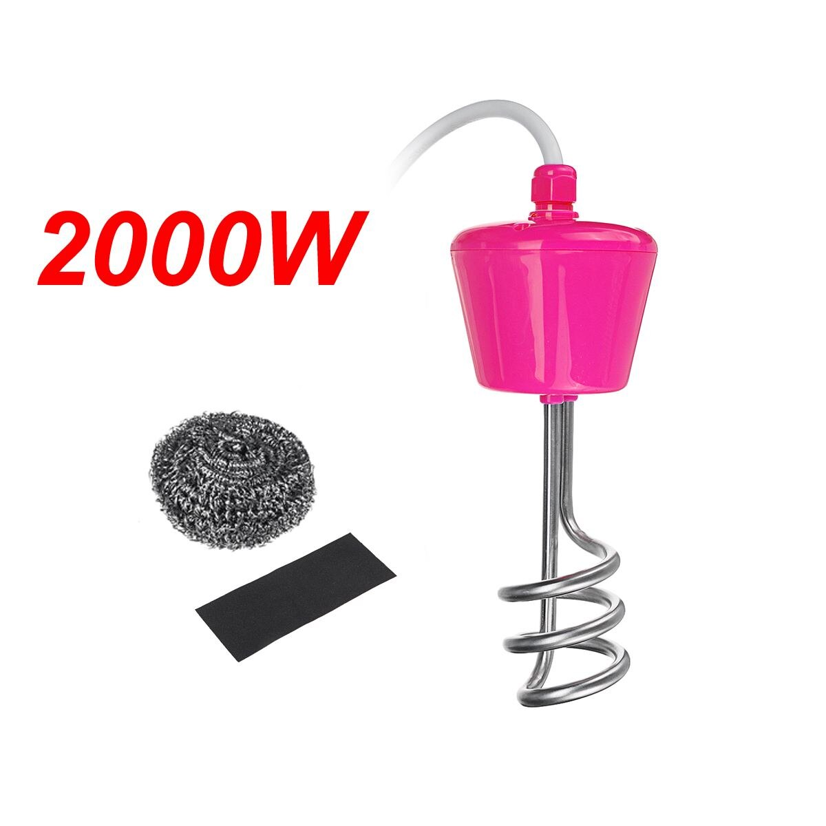 2000/2500/3000W calentador eléctrico flotante caldera Elemento calentador de agua Suspensión de inmersión portátil el calor de acero inoxidable: 2000W / Enchufe europeo / Leakage Protection