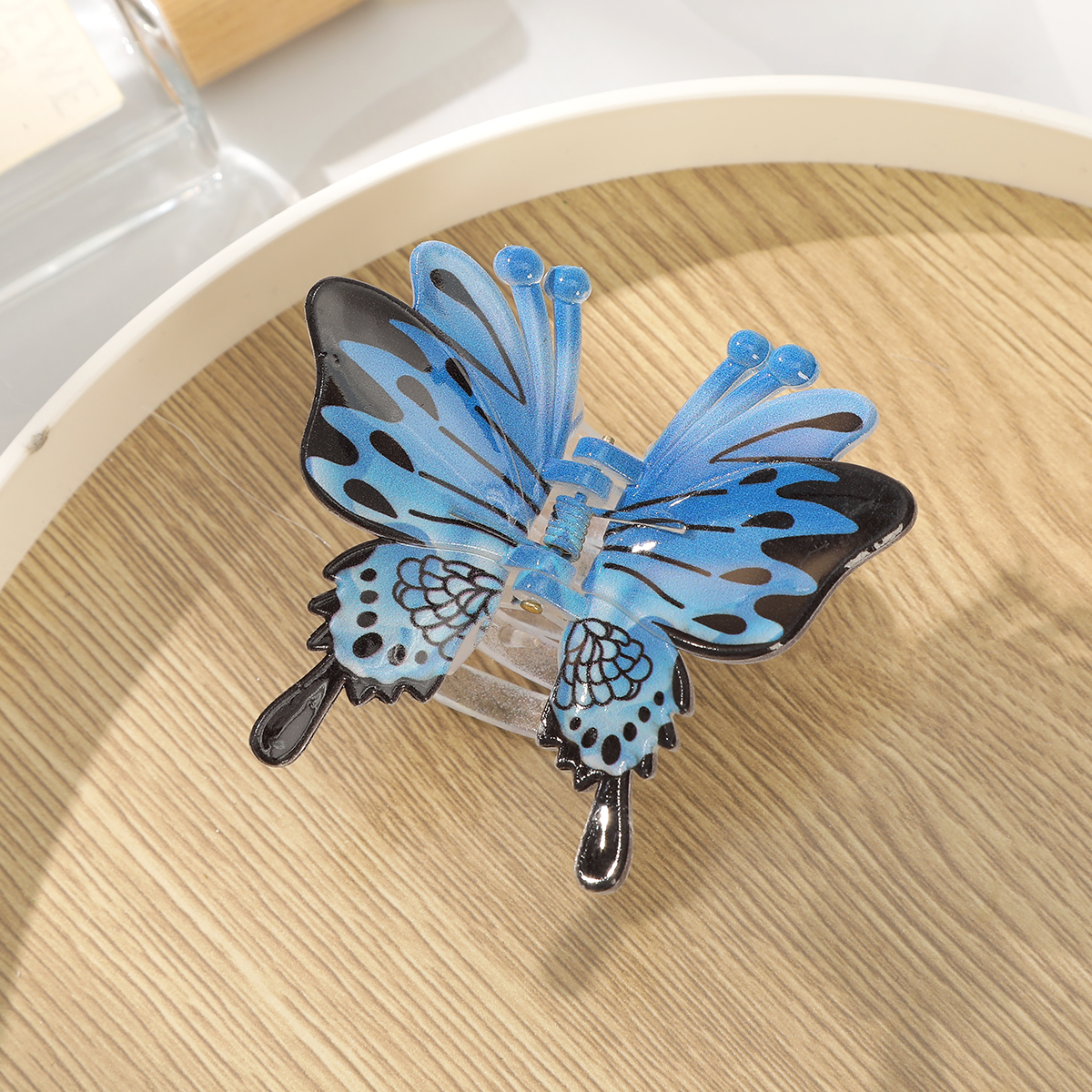 Nueva pinza para el pelo de mariposa de Hada, Clip de cangrejo de Color caramelo, Clip de tiburón de princesa dulce de verano para mujer y niña, horquilla, accesorios para el cabello: Champán
