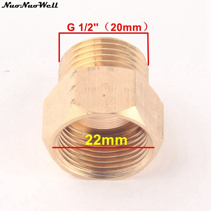 G 1/2'' Male Thread To 22mm Female Thread Brass Straight Connector Pure Copper Thicken Garden Irrigation Thread Part Connection