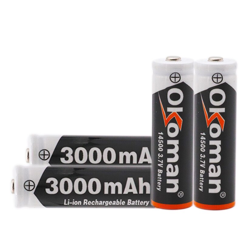 14500 batterie 3,7 V 3000mAh 14500 Wiederaufladbare Li-Ion Batterie für LED Taschenlampe Batterie akkumulator batterie Freies