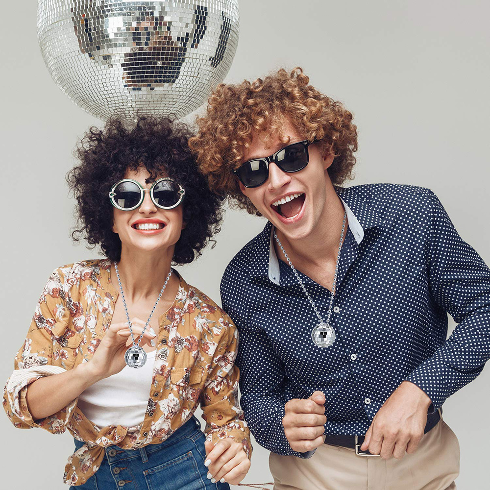 Disco Ball Necklaces Mirror Balls Costume Bracelet Earrings Rave Accessories 70s 80s Disco Party Stage Props Festivals Supplies