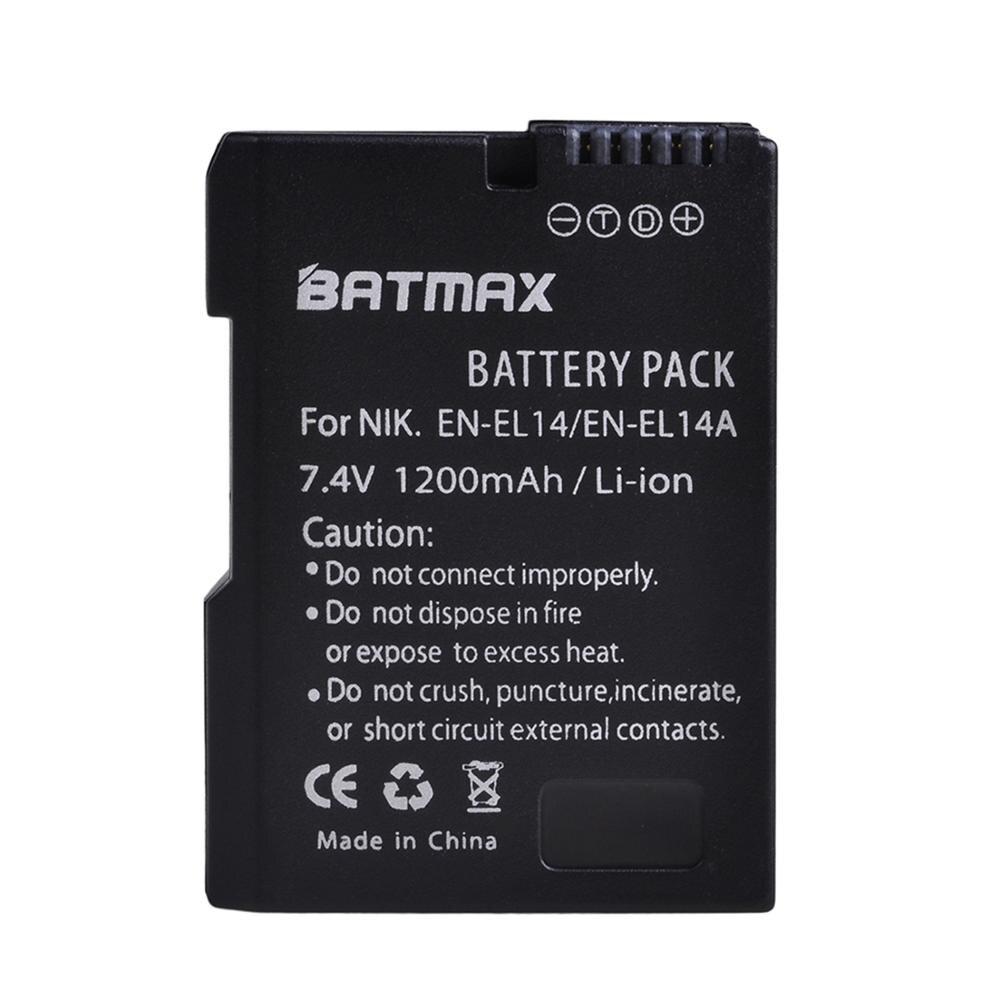 2 uds. EN-EL14 EN EL14 EN EL14a batería + LED cargador USB incorporado para Nikon D3500, D5600, D3300, D5100, D5500, P7100,P7700 P7800: 1Pc