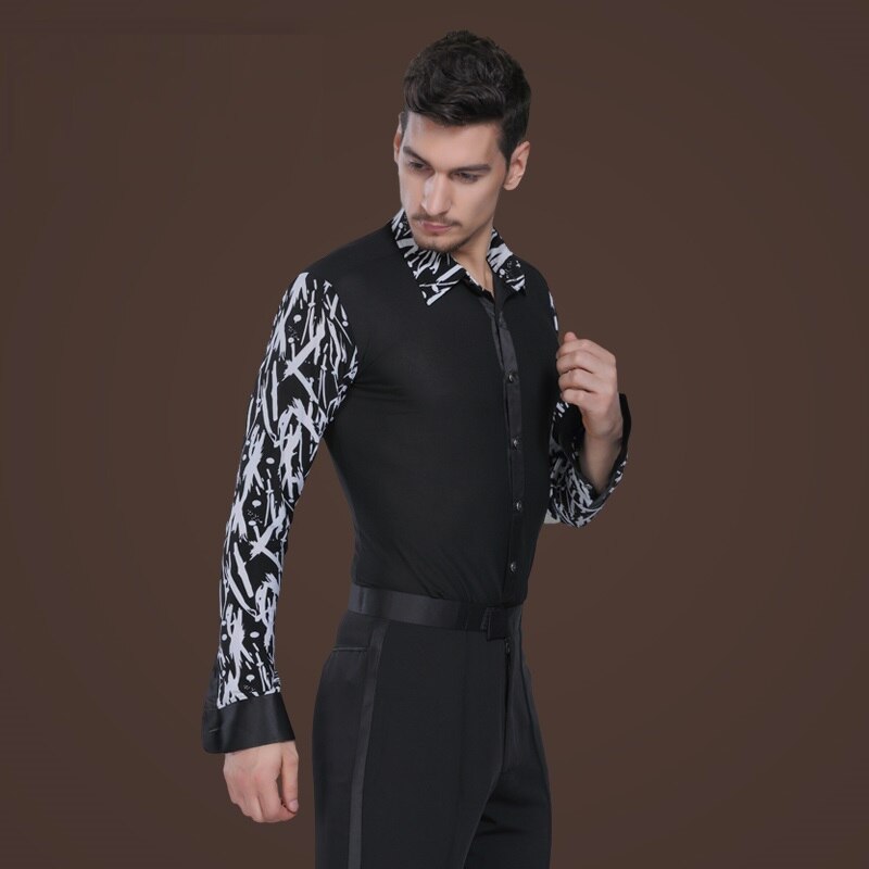 Men Dancing Jacket Adult Square Dance Ballroom Shirt Adult Modern Dance Latin Dance Clothing Coat B-5990