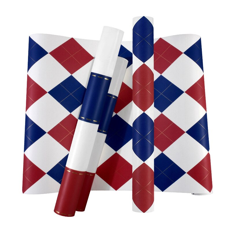 Papier peint Style américain européen garçons européens chambre pour enfants chambre rouge bleu diamant géométrique Style britannique papier peint