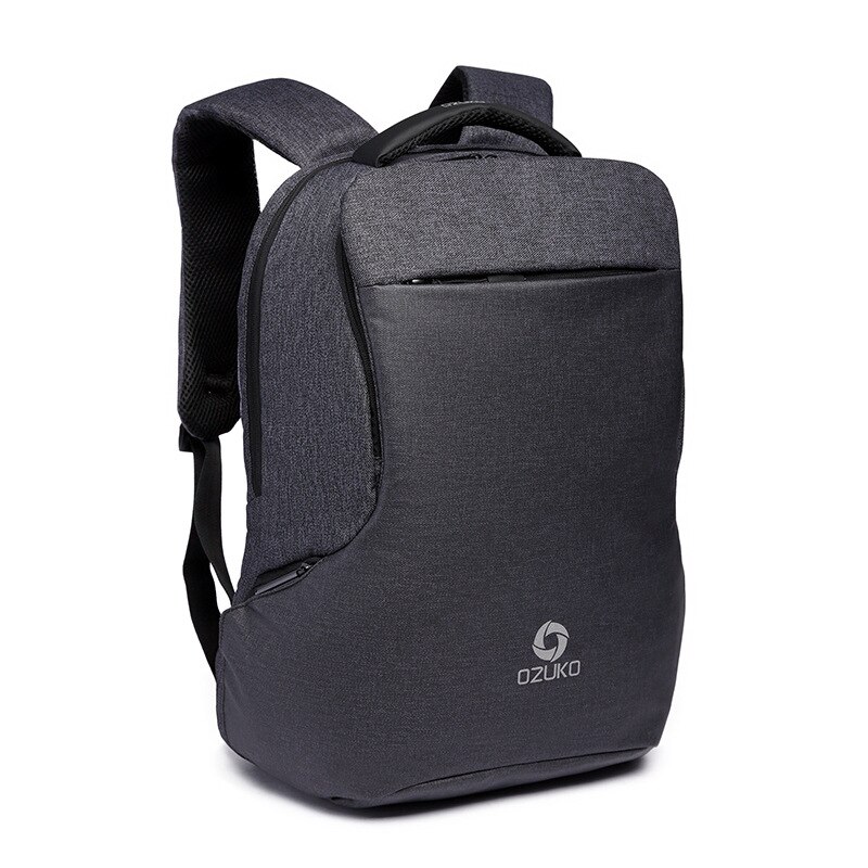 Heren rugzak student schooltas laptop rugzak multifunctioneel heren zakelijk reizen usb opladen 15.6 inch solide