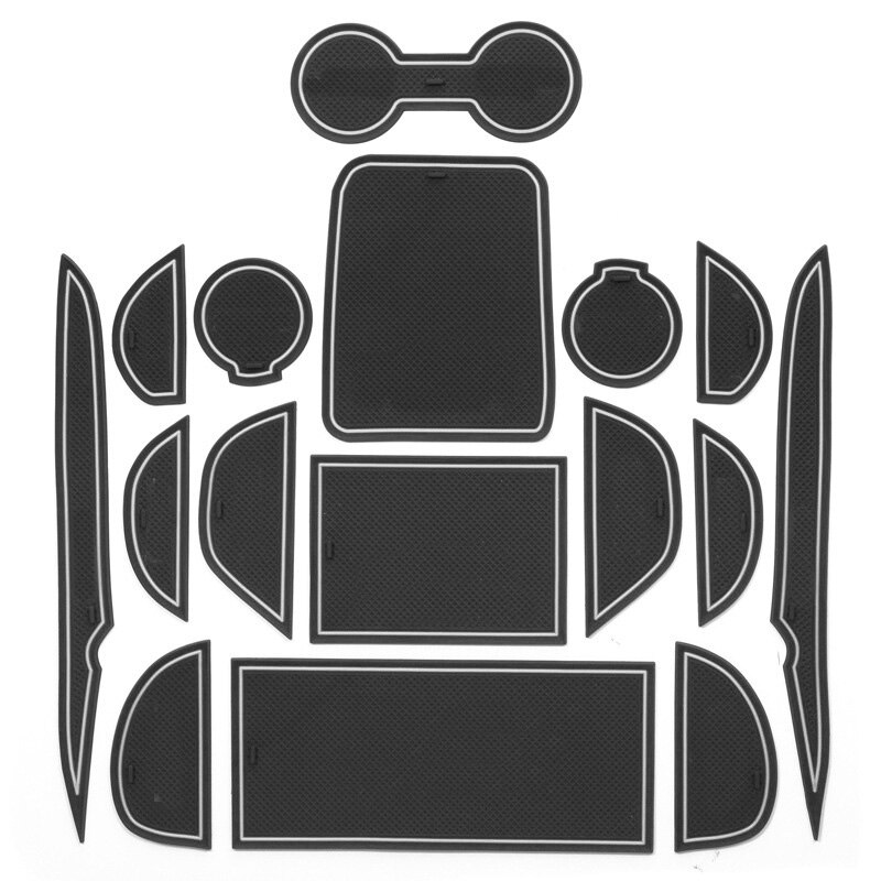 Door Gate Slot Mats Door Mats Fit For Toyota Prius 50 XW50 Center Console Liner Accessories, Non-Slip Anti-Dust Mats: White 2015-18 Prius