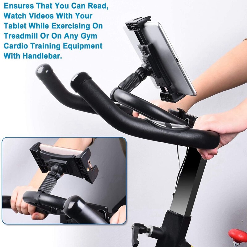 Tragbarer tablet- und handyhalter mit ,360 ° verstellbarem ständer, vielseitig einsetzbar im fitnessstudio, auto oder für ipad pro, ipad mini und ipad air (4.7-12.9 zoll).