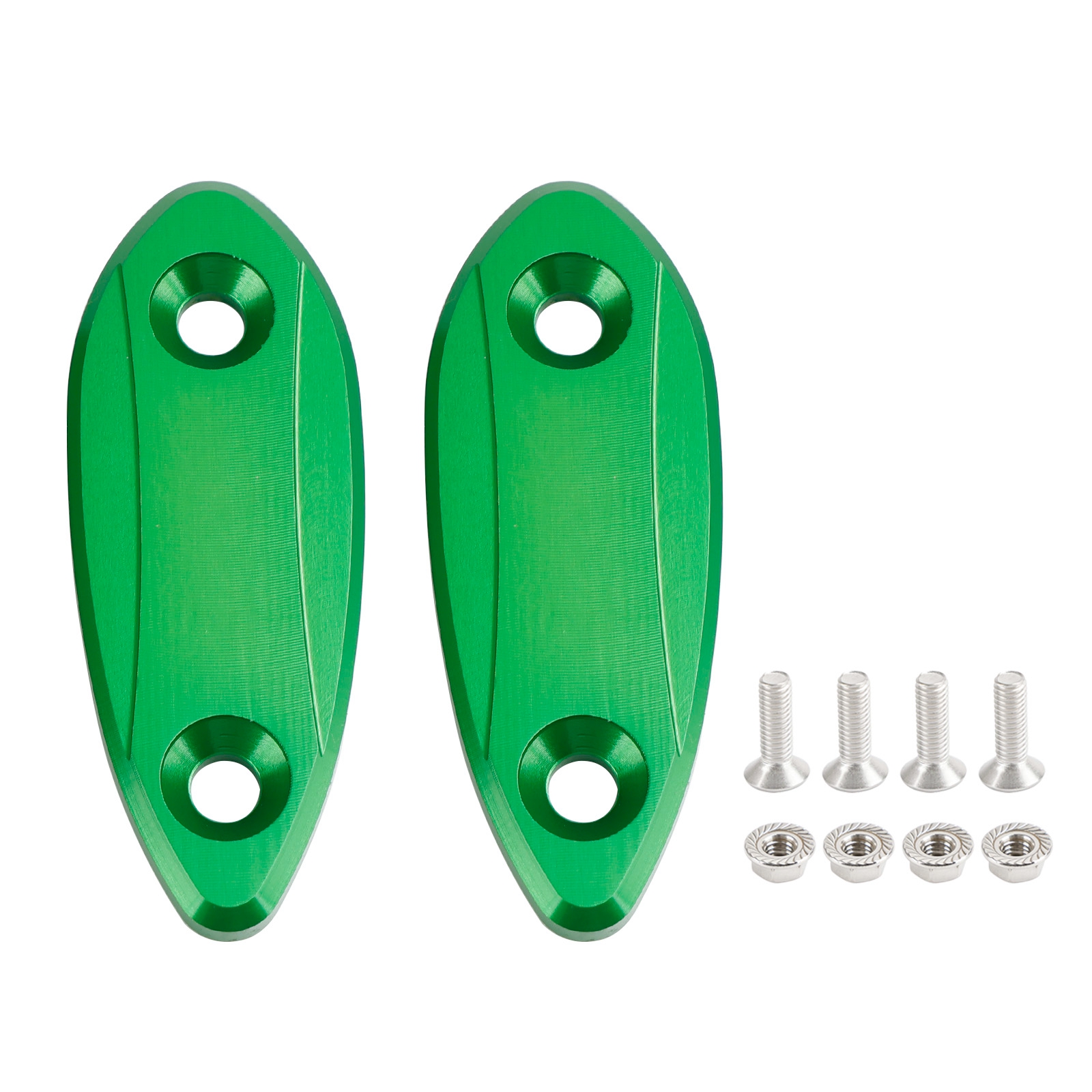 Artudatech CNC ALU Spiegel Blok Off Platen Voor Kawasaki Ninja 250/300/400/650 13-22: green