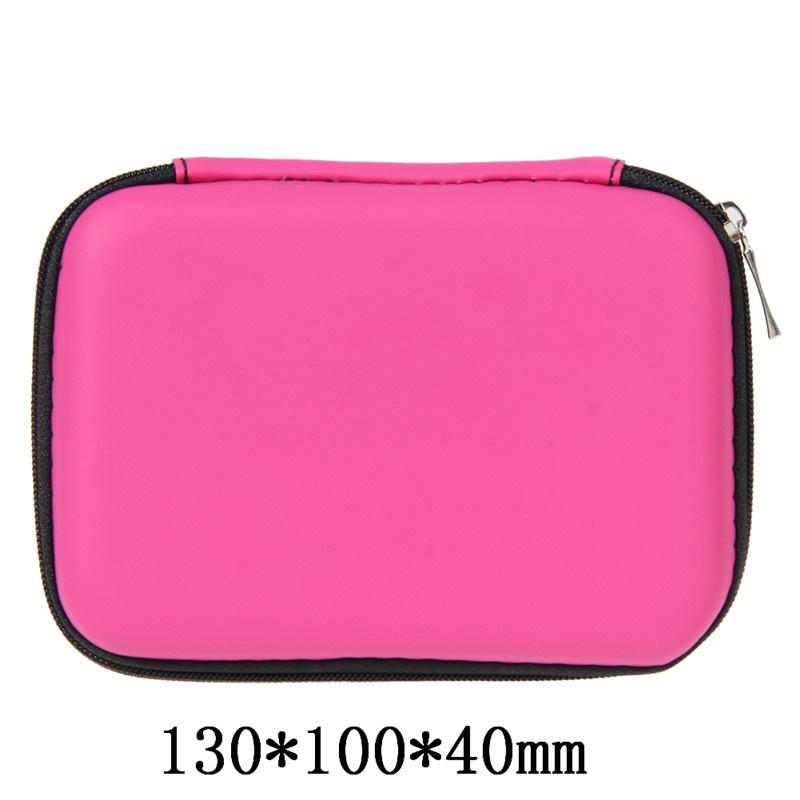 2.5 pouces EVA jeux HDD disque dur disque sacs écouteur rembobinable externe protecteur pochette étui Mobile Powerbank boîte de rangement couverture: Rose