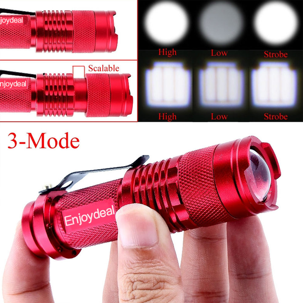Mini LED Flashlight 2000LM Q5 LED Flashlight Torch AA Adjustable Zoom Focus Torch Lamp linterna Waterproof For Outdoor 1/3 modes