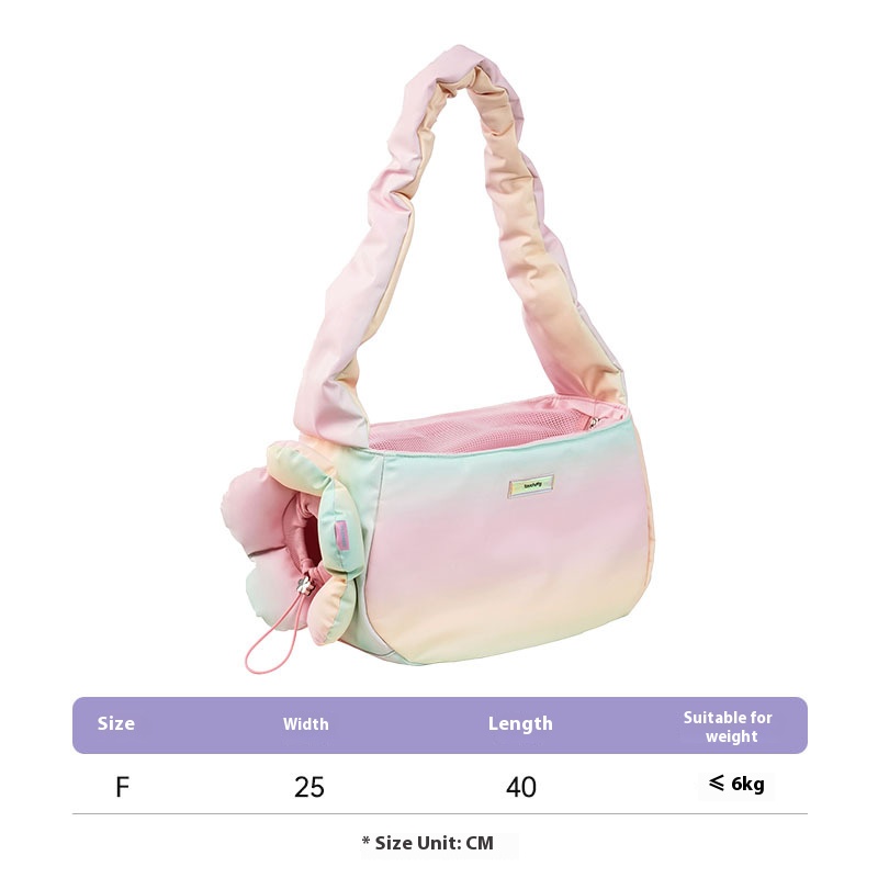 TOUCHDOG Illusion Series-Pet Outing Crossbody Bag Cat Portable Shoulder Cat Bag Small Dog Dewlap Tote Dog Bag Pet Accessories: WHITE