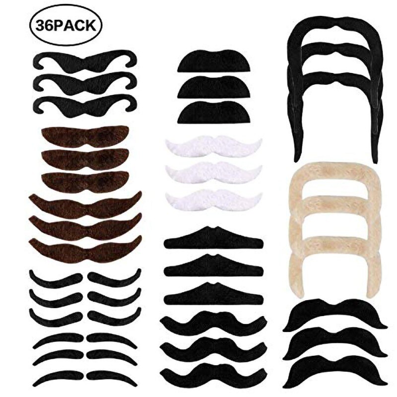 36pcs /48pcs Self-Adhesive Mustache Sticking Sticky False Beards Party For Christmas Party Birthday Christmas Decorations: 36pcs