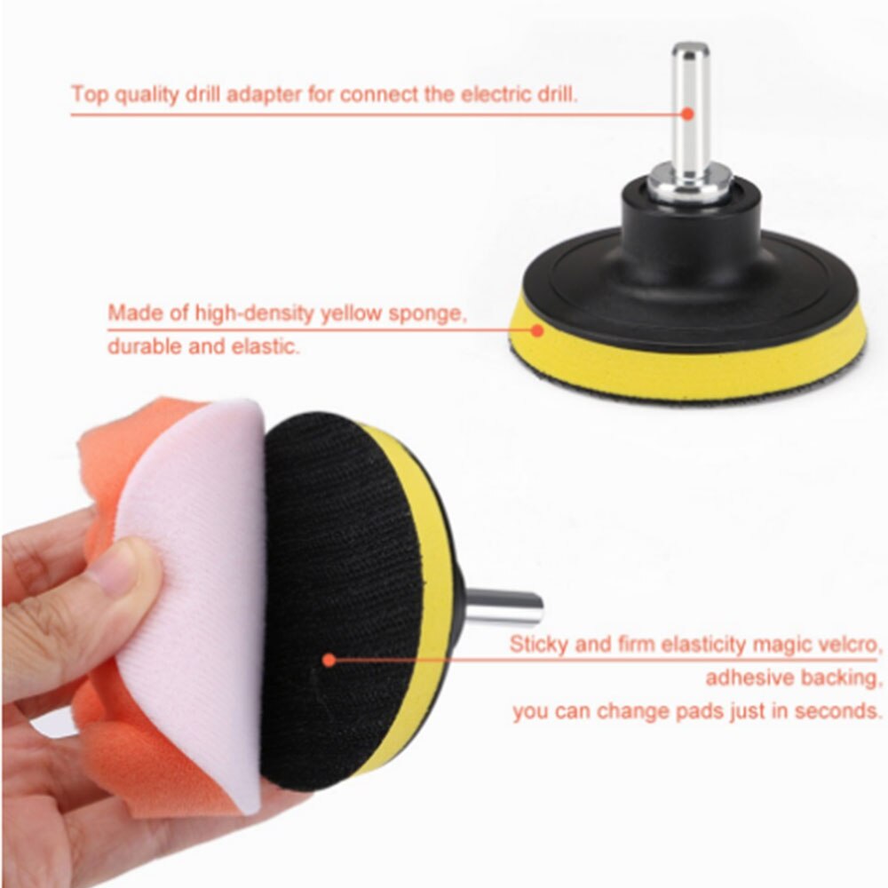 Bil skönhet polering skiva spegel svamp hjul polering hjul set vax polering tätning glasyr polering pad