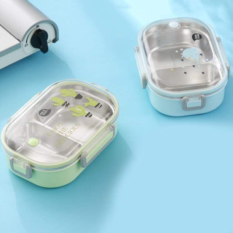 Lunchbox Stainless Steel Lunch Box Sealed Bento Box Food Box Food Storage Box for School Picnic Camping (Blue)