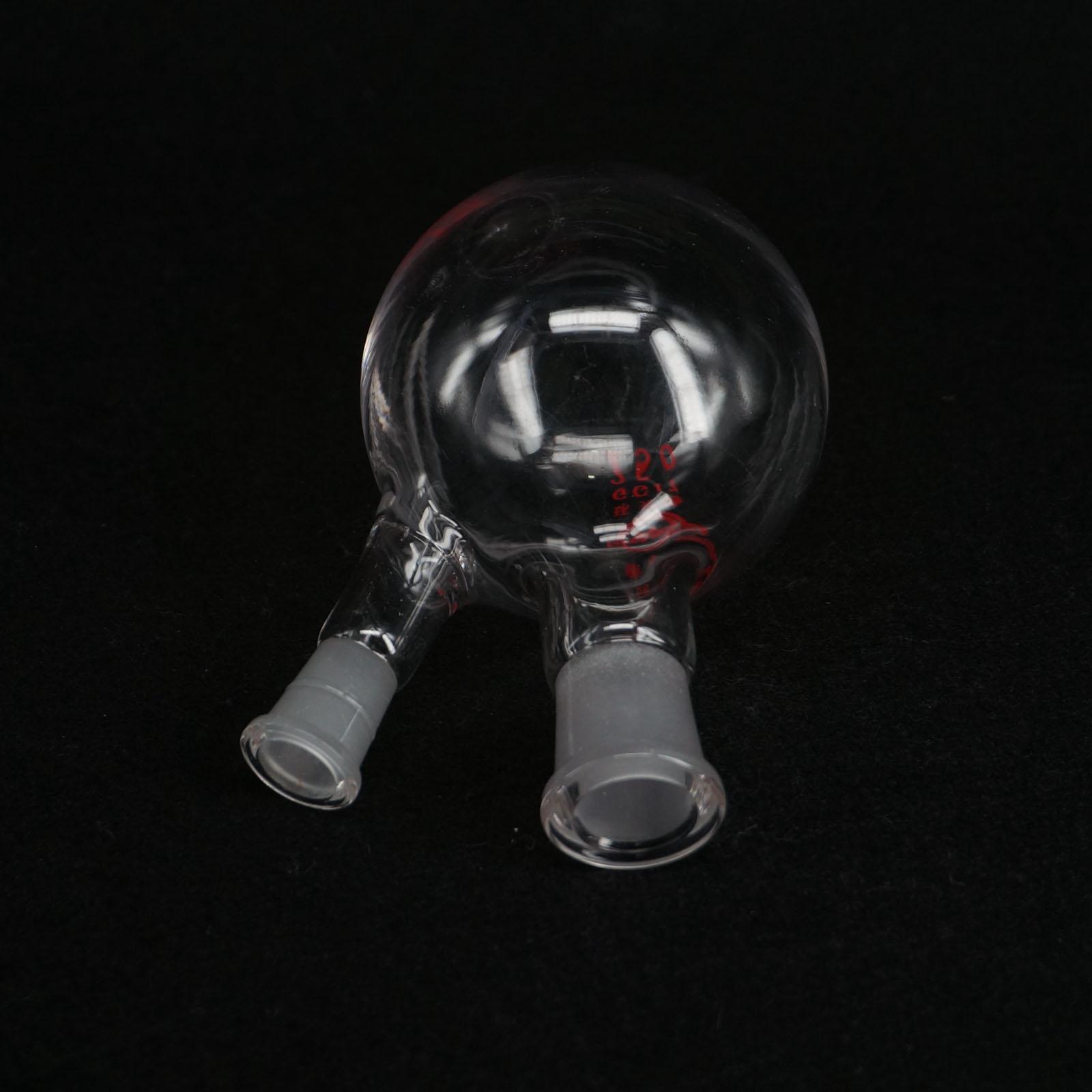 250ml 19/14# Central/Branch Joint 2-neck Round Bottom Lab Glass Boiling Flask