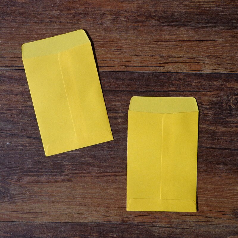 Sobres de papel en blanco Retro Para 20 piezas, color amarillo, sobre de invitación, tarjeta de , papelería para Favor de , bolsa de papel de 7x10cm + 1,5 cm