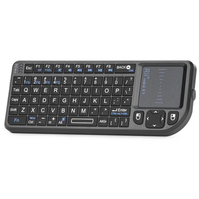 Rii X1 2.4GHz Mini Wireless Keyboard English/ES/FR Keyboards with TouchPad for Android TV Box/PC/Laptop: BROWN