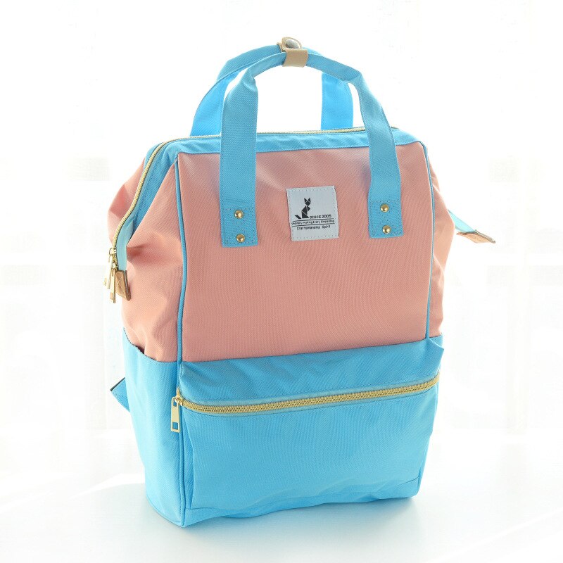 Luier Tas Mode Multi-Functionele Grote Capaciteit Handtas Rugzak Verpleging Draagbare Mother 'S Tas: Pink And Blue